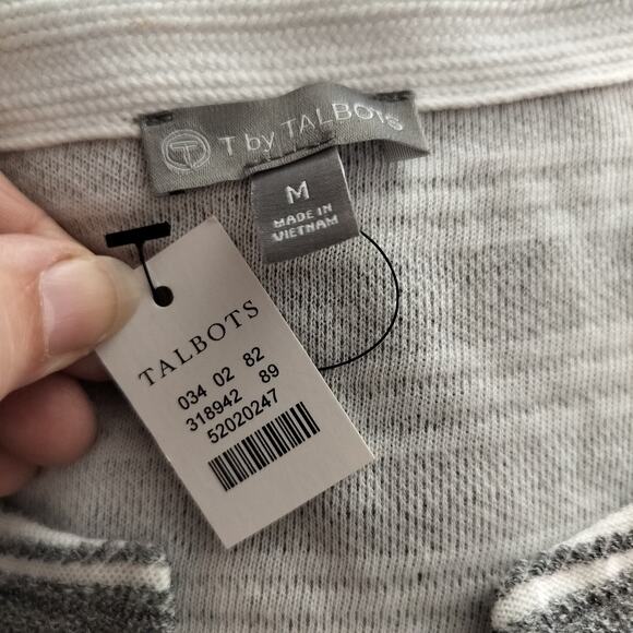 NEW T by Talbots Size Medium Texture Striped Tunic Top - Picture 3 of 4